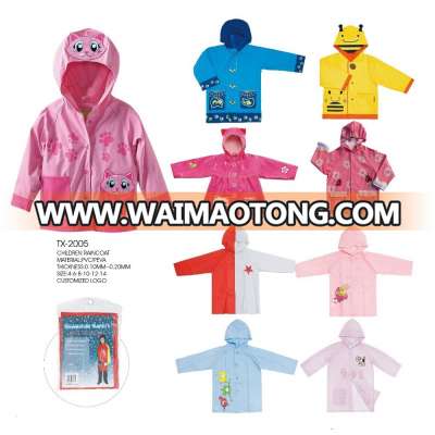 children pvc raincoat allover printed kids plastic rain poncho