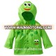 Trendy Baby Kids Custom Raincoat Green Cute Frog Rain Coat For Children